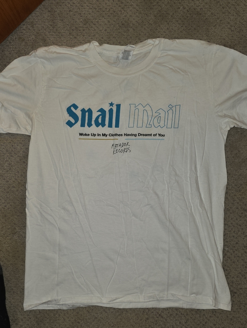Gildan Snail Mail White Band Tee With Back Graphic